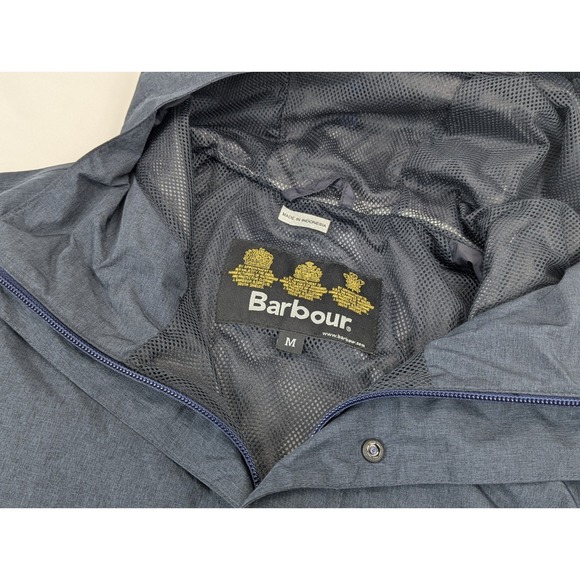 Barbour Rivington Mens Rain Jacket Blue Medium Hooded Waterproof Breathable - Picture 15 of 16